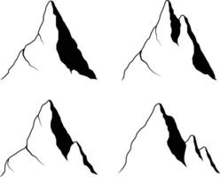 rocheux Montagne icône forme. vecteur illustration ensemble.