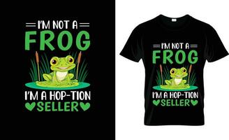 je suis ne pas une grenouille je suis une saut tion vendeur coloré graphique T-shirt, T-shirt impression maquette vecteur