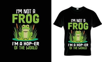 je suis ne pas une grenouille je suis une saut euh de le monde coloré graphique T-shirt, T-shirt impression maquette vecteur