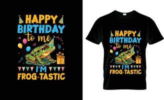 content anniversaire à moi je suis grenouille tastique coloré graphique T-shirt, T-shirt impression maquette vecteur