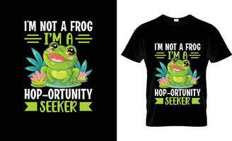 je suis ne pas une grenouille je suis une saut fortune chercheur coloré graphique T-shirt, T-shirt impression maquette vecteur