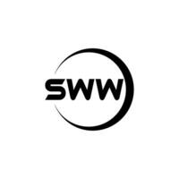 sww lettre logo conception, inspiration pour une unique identité. moderne élégance et Créatif conception. filigrane votre Succès avec le frappant cette logo. vecteur