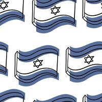 sans couture modèle Israël drapeau griffonnage. hanukkah. symbole de Israël vecteur