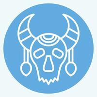 icône crâne vache. en relation à indigène gens symbole. bleu yeux style. Facile conception modifiable. Facile illustration vecteur