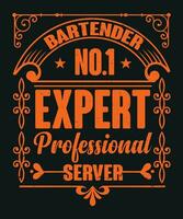 barman non 1 expert professionnel serveur vecteur