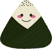 Japonais onigiri riz Balle cuisine dessin animé de bonne humeur personnage illustration graphique élément art carte vecteur