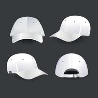 modèle de maquette de chapeau de sport blanc vecteur