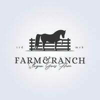 logo de ferme et ranch vecteur illustration cheval icône symbole modèle conception