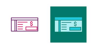 icône de vecteur de chèque bancaire