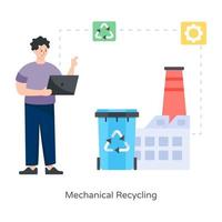 chimique de recyclage mécanique vecteur