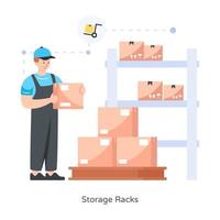 racks de stockage et colis vecteur