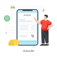 paiement de facture en ligne vecteur