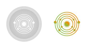 planètes en orbite autour de l'icône de vecteur de soleil