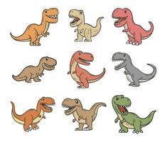 dinosaure tyrannosaure t Rex griffonnage dessin animé vecteur illustration