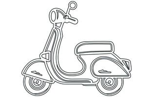 ancien scooter contour vecteur, électrique scooter Stock illustration de moderne e scooter. vecteur