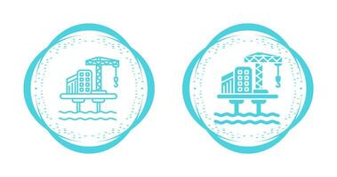 icône de vecteur de plate-forme pétrolière