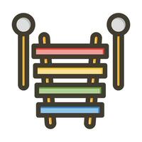 xylophone vecteur épais ligne rempli couleurs icône pour personnel et commercial utiliser.