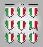 Italie nationale emblèmes drapeau et luxe bouclier vecteur