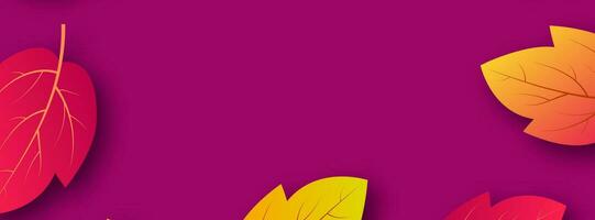 fond d'automne avec des feuilles jaunes d'érable et place pour le texte. conception de bannières pour la bannière ou l'affiche de la saison d'automne. illustration vectorielle vecteur