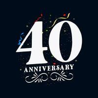 40 anniversaire luxueux d'or Couleur 40 ans anniversaire fête logo conception modèle vecteur