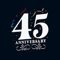 45 anniversaire luxueux d'or Couleur 45 ans anniversaire fête logo conception modèle vecteur