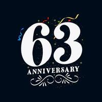 63 anniversaire luxueux d'or Couleur 63 ans anniversaire fête logo conception modèle vecteur