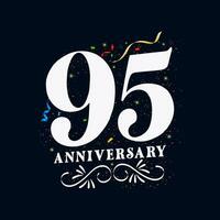 95 anniversaire luxueux d'or Couleur 95 ans anniversaire fête logo conception modèle vecteur