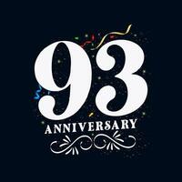 93 anniversaire luxueux d'or Couleur 93 ans anniversaire fête logo conception modèle vecteur