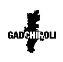 gadchiroli distance carte typographie. gadchiroli est une district de maharashtra. vecteur