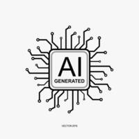 une noir et blanc logo pour ai généré vecteur