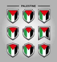 Palestine nationale emblèmes drapeau et luxe bouclier vecteur