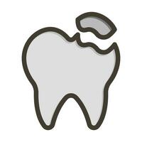 dentaire remplissage vecteur épais ligne rempli couleurs icône pour personnel et commercial utiliser.
