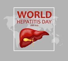 illustration de la journée mondiale de l'hépatite, 28 juillet, image vectorielle vecteur