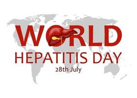 illustration de la journée mondiale de l'hépatite, 28 juillet, image vectorielle vecteur