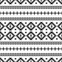 figure tribal motif. ethnique géométrique abstrait toile de fond. navajo sans couture originaire de modèle. conception pour textile et broderie. noir et blanc couleur. vecteur