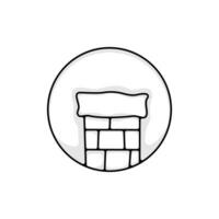 cheminée logo noir et blanc style vecteur