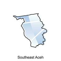 vecteur carte de sud-est aceh ville moderne contour, logo vecteur conception. abstrait, dessins concept, logo, logotype élément pour modèle.