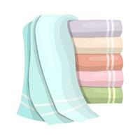 une empiler de les serviettes pour le corps, les serviettes pour le salle de bains. vecteur illustration.