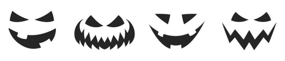 citrouille sourire visage ekspression Halloween vecteur