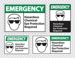 Protection des yeux chimiques dangereux d'urgence requis signe symbole isoler sur fond transparent, illustration vectorielle vecteur