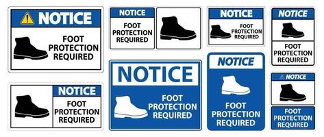 Avis de protection des pieds requis mur symbole signe isoler sur fond transparent, illustration vectorielle vecteur