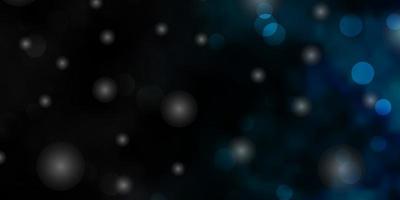 texture de vecteur bleu clair avec des cercles, des étoiles.
