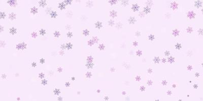 fond de doodle vecteur violet clair, rose avec des fleurs.