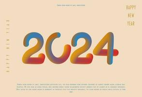 2024 content Nouveau an. modèle avec coloré lettre logo pour calendrier, affiche, prospectus, bannière. vecteur