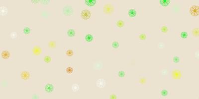 texture de doodle vecteur multicolore clair avec des fleurs.