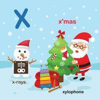 illustration isolé alphabet lettre xx-rays,xylophone,x'mas.vector vecteur