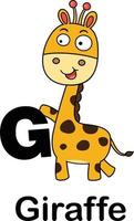 alphabet, lettre, g-girafe, vecteur, illustration vecteur