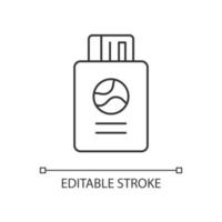 passeport avec icône linéaire de billets. document de citoyen avec laissez-passer pour le vol. agrément de voyage. illustration personnalisable de fine ligne. symbole de contour. dessin de contour isolé de vecteur. trait modifiable vecteur