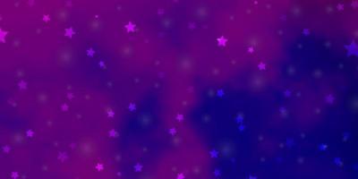 modèle vectoriel violet clair, rose avec des étoiles abstraites.