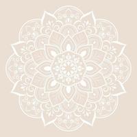 mandala fleur blanche avec style floral vintage, motif oriental mandala vectoriel, élément décoratif dessiné à la main vecteur